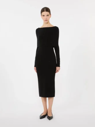 Vestido de hilo de lana, negro