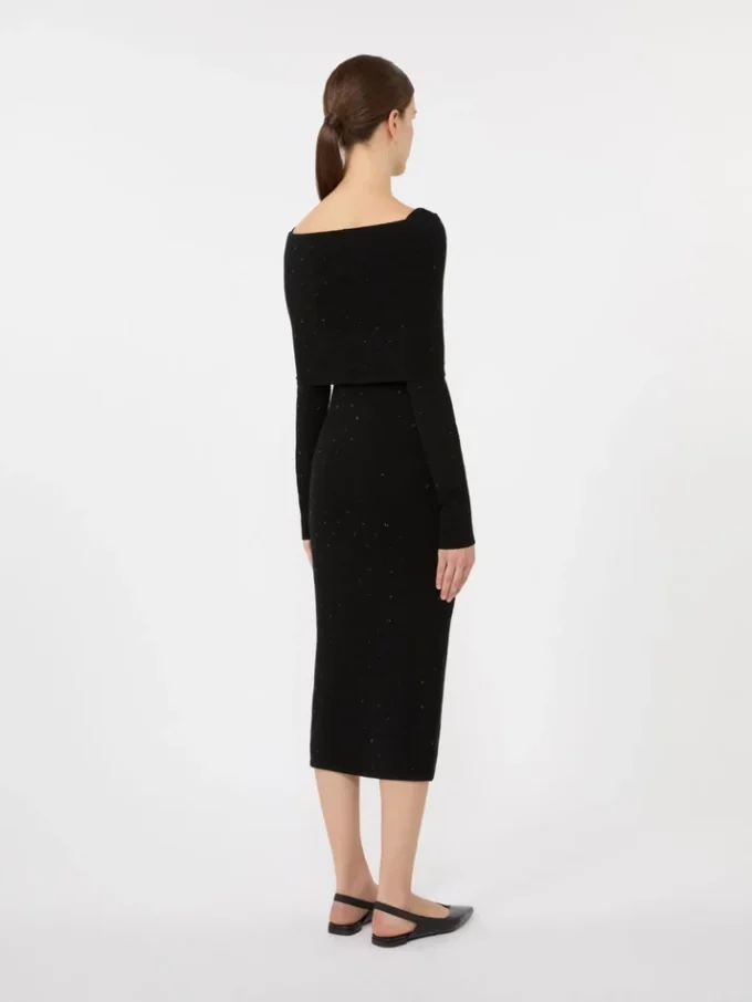 Vestido de hilo de lana, negro Vestido de hilo de lana, negro