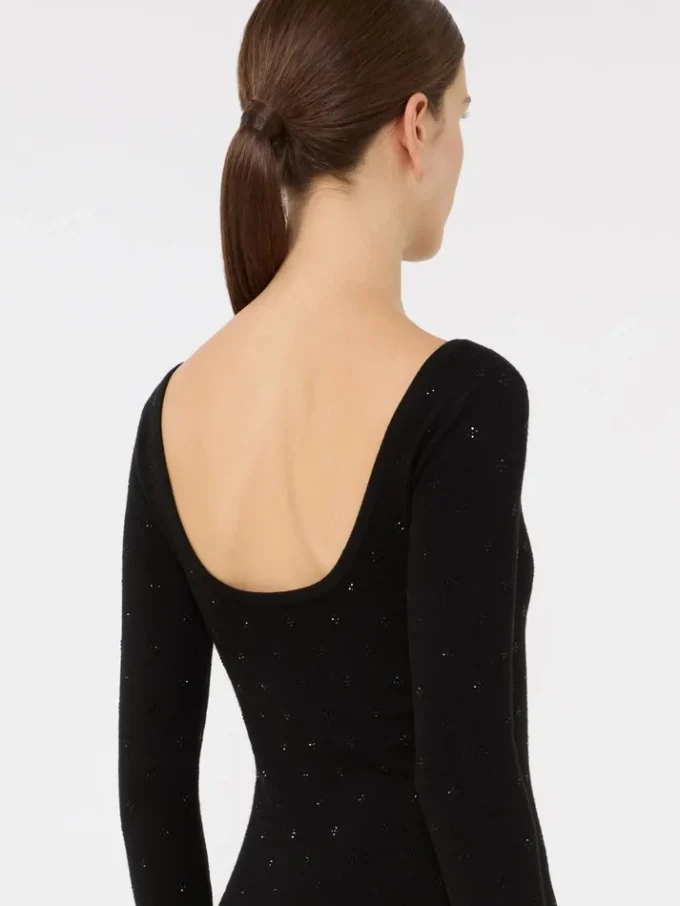 Vestido de hilo de lana, negro Vestido de hilo de lana, negro