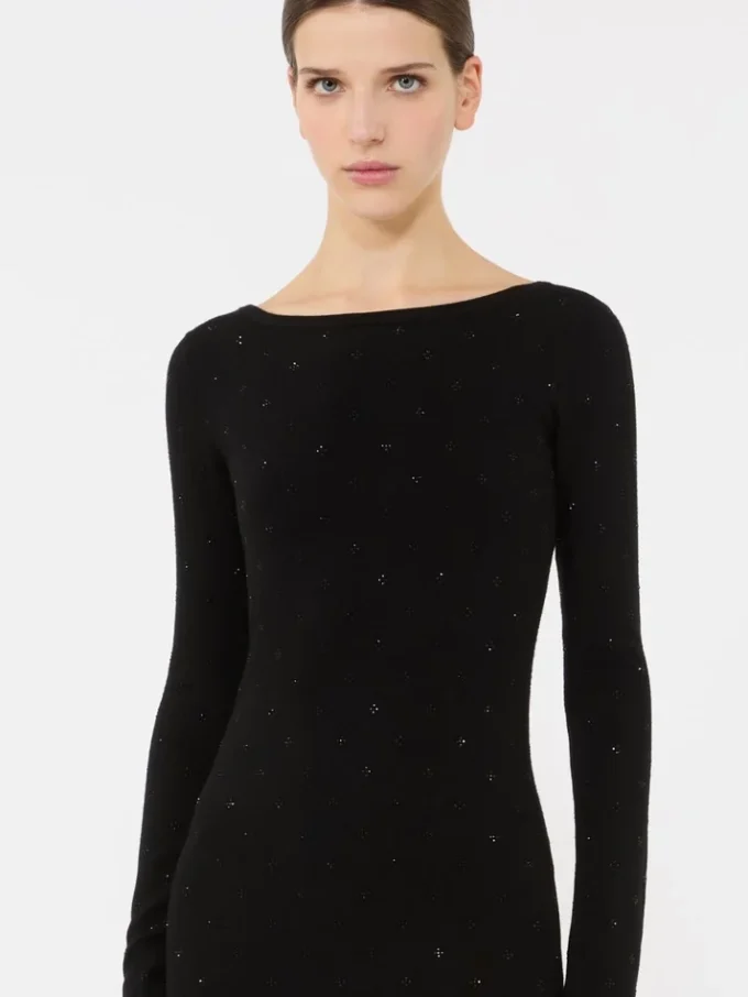 Vestido de hilo de lana, negro Vestido de hilo de lana, negro