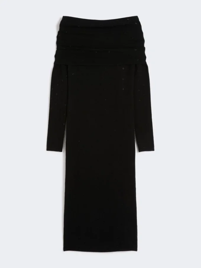 Vestido de hilo de lana, negro Vestido de hilo de lana, negro