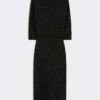 Vestido de hilo de viscosa con lentejuelas, negro Vestido de hilo de viscosa con lentejuelas, negro