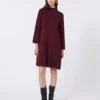 Vestido de hilo de viscosa elástica, burdeos Vestido de hilo de viscosa elástica, burdeos
