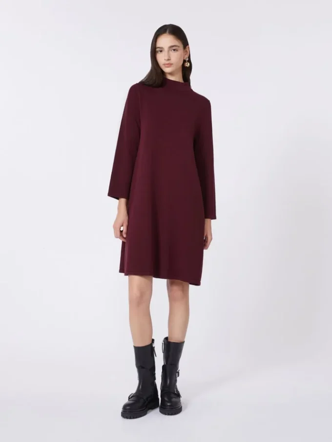 Vestido de hilo de viscosa elástica, burdeos Vestido de hilo de viscosa elástica, burdeos