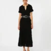 Vestido de hilo de viscosa estampado, negro Vestido de hilo de viscosa estampado, negro