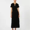 Vestido de hilo de viscosa estampado, negro Vestido de hilo de viscosa estampado, negro