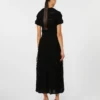 Vestido de hilo de viscosa estampado, negro Vestido de hilo de viscosa estampado, negro