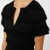 Vestido de hilo de viscosa estampado, negro Vestido de hilo de viscosa estampado, negro
