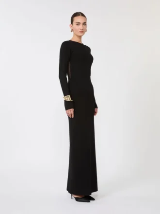 Vestido de hilo de viscosa, negro