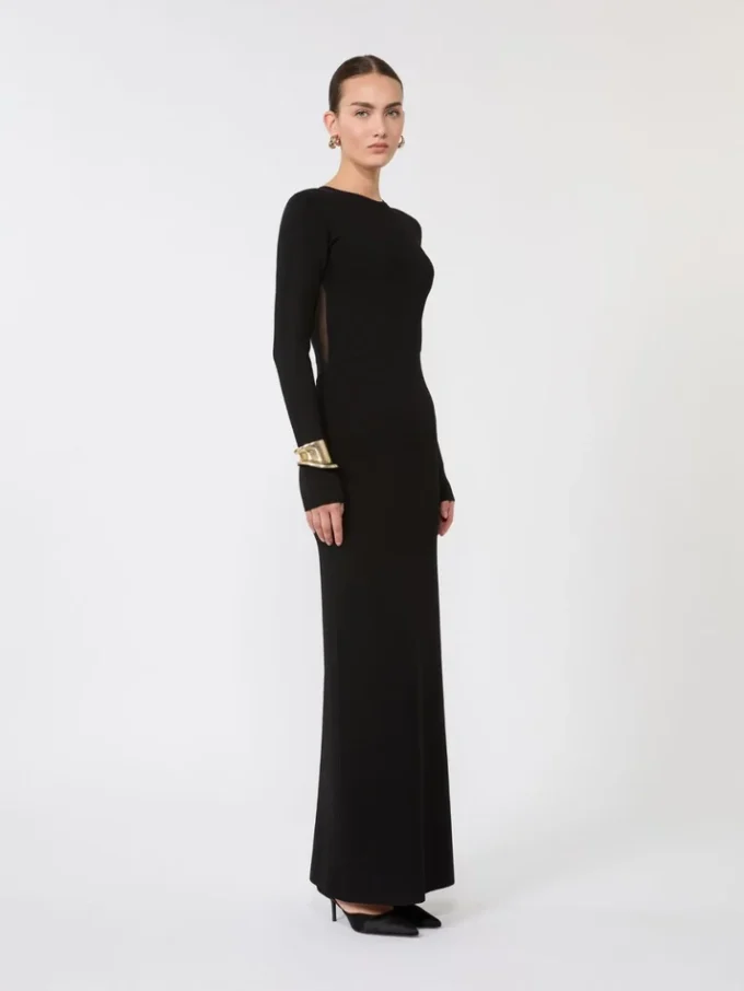 Vestido de hilo de viscosa, negro Vestido de hilo de viscosa, negro