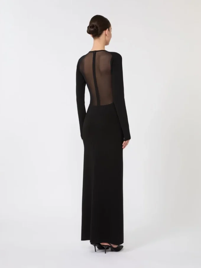 Vestido de hilo de viscosa, negro Vestido de hilo de viscosa, negro