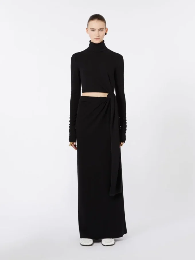 Vestido de jersey con lazo, negro Vestido de jersey con lazo, negro