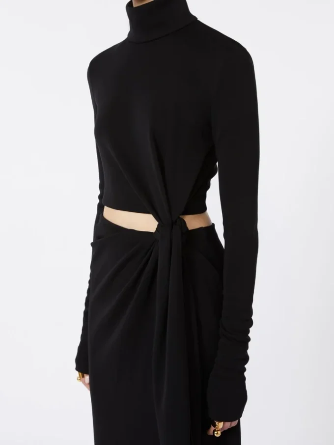 Vestido de jersey con lazo, negro Vestido de jersey con lazo, negro