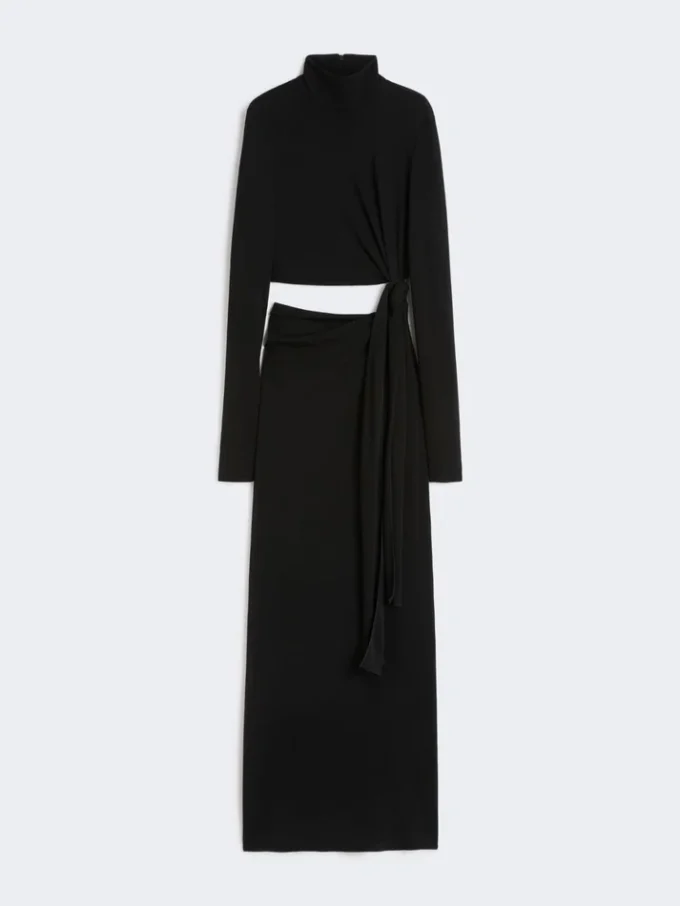 Vestido de jersey con lazo, negro Vestido de jersey con lazo, negro