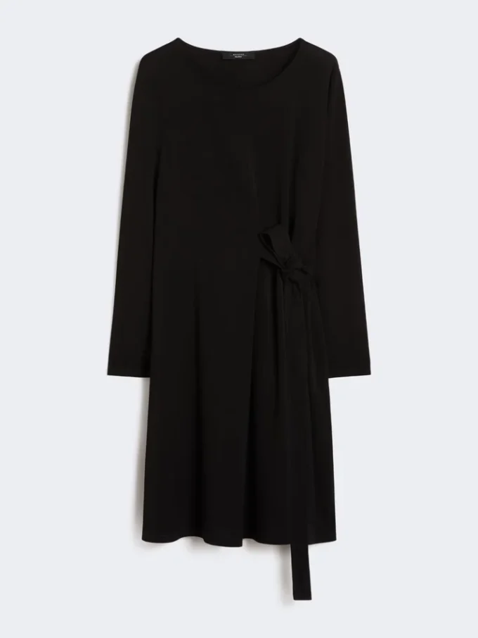 Vestido de jersey crepé, negro Vestido de jersey crepé, negro