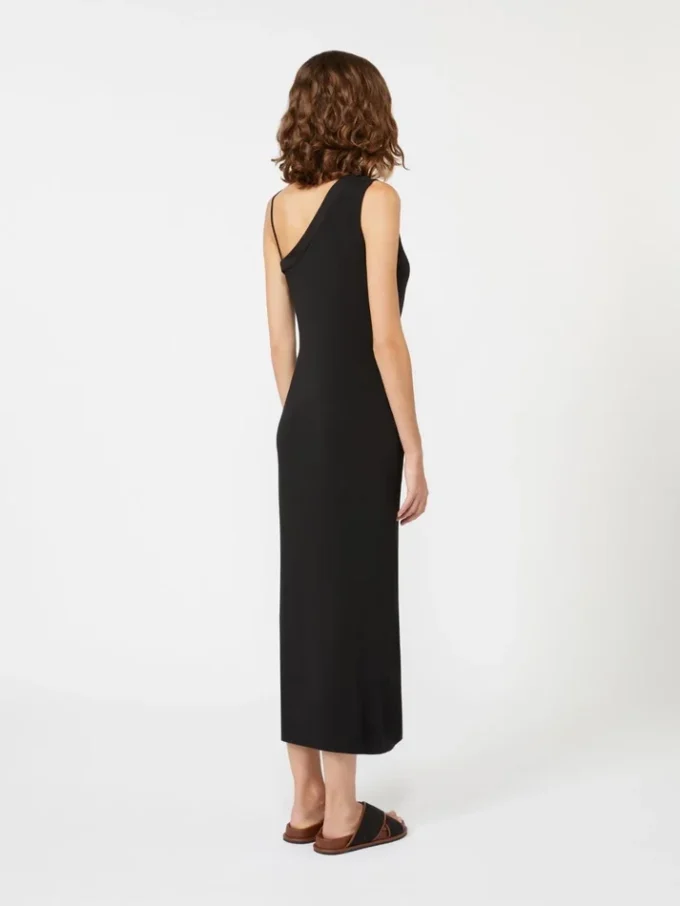 Vestido de jersey de un solo hombro, negro Vestido de jersey de un solo hombro, negro