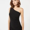 Vestido de jersey de un solo hombro, negro Vestido de jersey de un solo hombro, negro