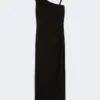 Vestido de jersey de un solo hombro, negro Vestido de jersey de un solo hombro, negro