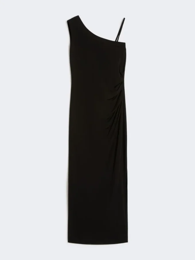 Vestido de jersey de un solo hombro, negro Vestido de jersey de un solo hombro, negro