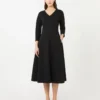Vestido de jersey elástico, negro Vestido de jersey elástico, negro