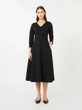 Vestido de jersey elástico, negro