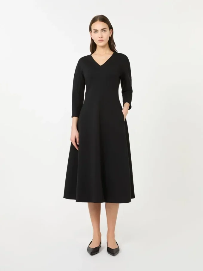 Vestido de jersey elástico, negro Vestido de jersey elástico, negro