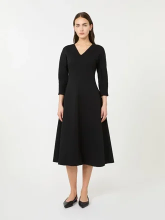 Vestido de jersey elástico, negro
