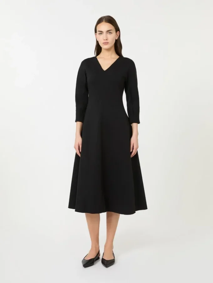 Vestido de jersey elástico, negro Vestido de jersey elástico, negro
