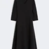 Vestido de jersey elástico, negro Vestido de jersey elástico, negro