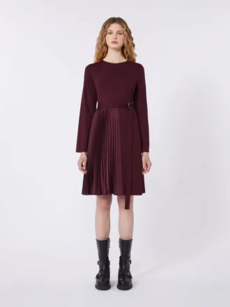 Vestido de jersey Milano-knit, color burdeos