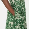 Vestido de lona de ramio estampada, verde Vestido de lona de ramio estampada, verde