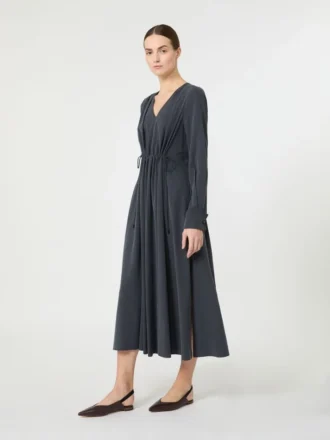 Vestido de lona de seda lavada, azul ultramar