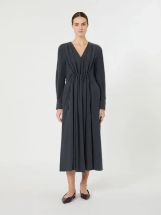 Vestido de lona de seda lavada, azul ultramar