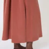 Vestido de lona de seda lavada, color terracota Vestido de lona de seda lavada, color terracota