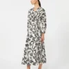 Vestido de popelín estampado, beige