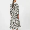 Vestido de popelín estampado, beige