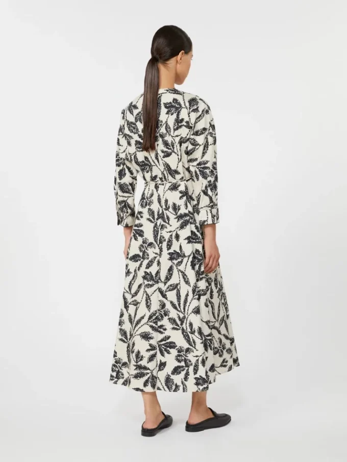 Vestido de popelín estampado, beige