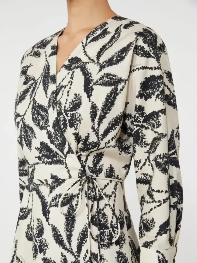 Vestido de popelín estampado, beige