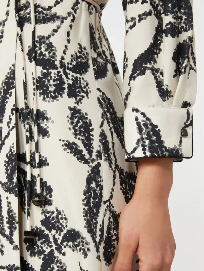 Vestido de popelín estampado, beige