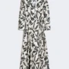 Vestido de popelín estampado, beige
