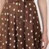 Vestido de sarga estampado, marrón