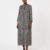 Vestido de seda estampado, negro
