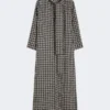 Vestido de seda estampado, negro