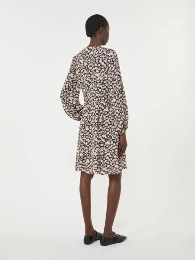 Vestido de seda estampado, rosa