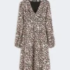 Vestido de seda estampado, rosa