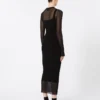 Vestido de viscosa elástica de manga corta, negro Vestido de viscosa elástica de manga corta, negro