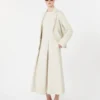Vestido largo acampanado de jersey scuba, beige Vestido largo acampanado de jersey scuba, beige