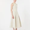 Vestido largo acampanado de jersey scuba, beige Vestido largo acampanado de jersey scuba, beige