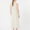 Vestido largo acampanado de jersey scuba, beige Vestido largo acampanado de jersey scuba, beige