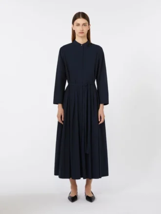 Vestido largo de gasa de algodón, azul ultramar